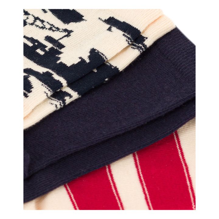 Set di 3 paia di calzini in jersey Le Havre | Blu marino- Immagine del prodotto n°1