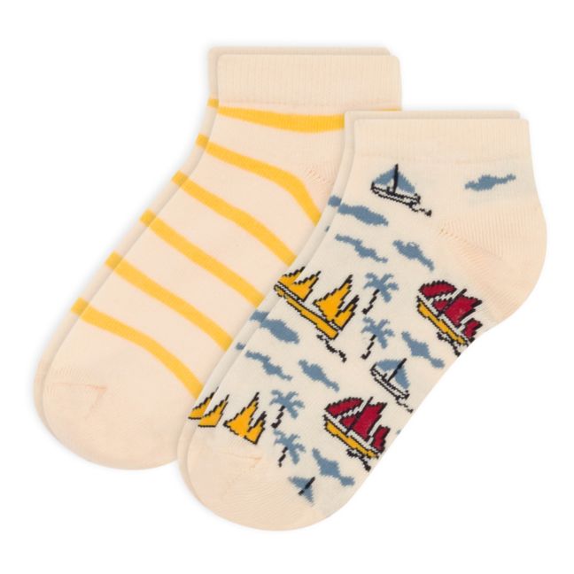 Lot 2 paires de Chaussettes Basses Jersey | Jaune