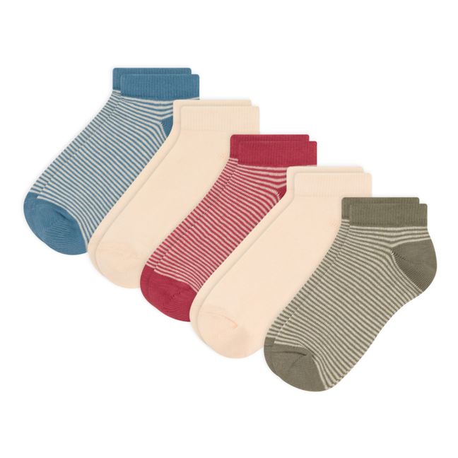 5er-Set Socken gestreift Jersey | Seidenfarben