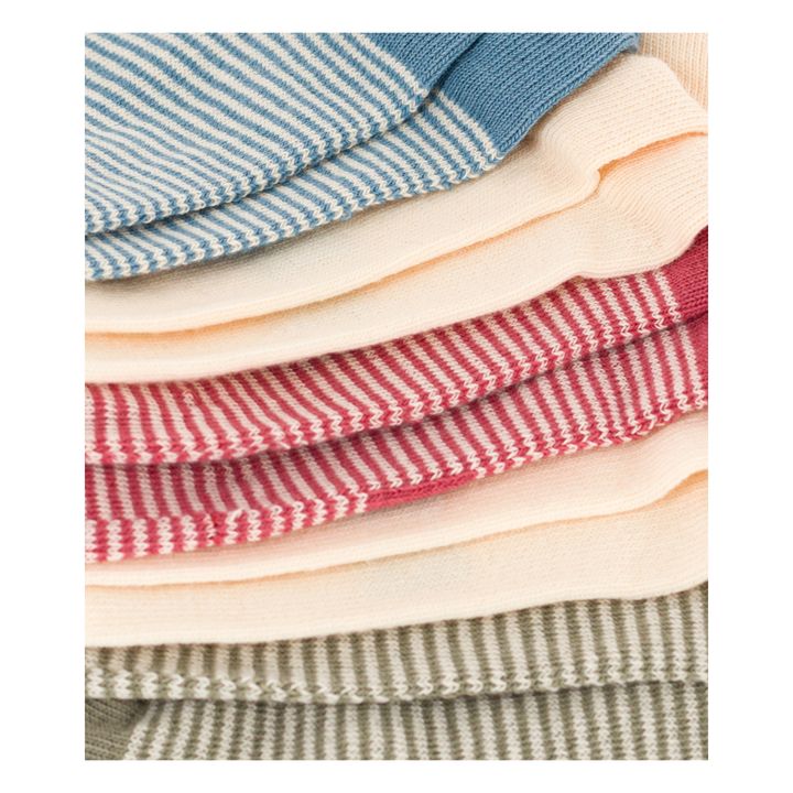 Lote de 5 pares de calcetines de punto jersey a rayas | Crudo- Imagen del producto n°1
