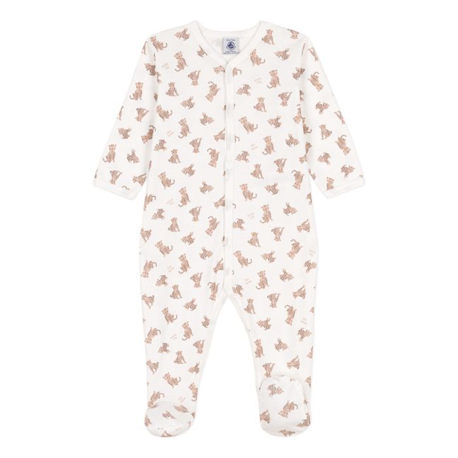 Sleep-well Organic Cotton Printed Pyjamas | Ecru
