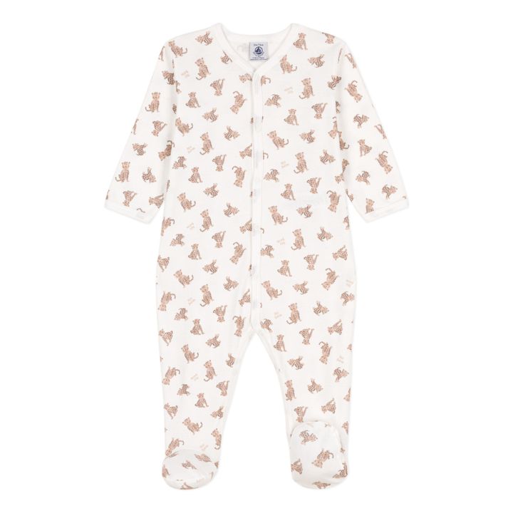 Pijama con estampado de leopardos de algodón orgánico | Crudo- Imagen del producto n°0