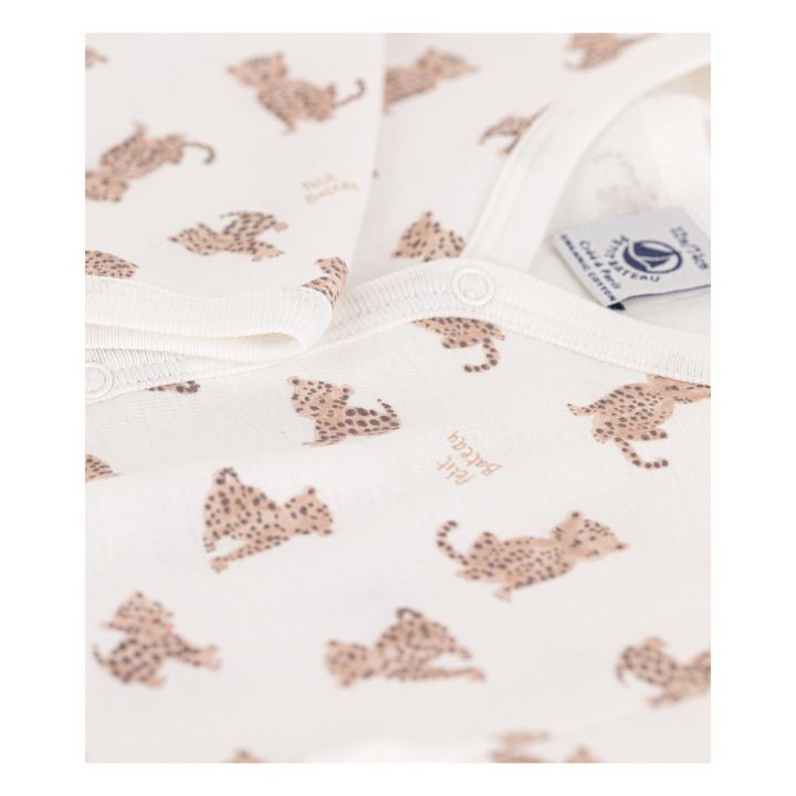 Pijama con estampado de leopardos de algodón orgánico | Crudo- Imagen del producto n°1