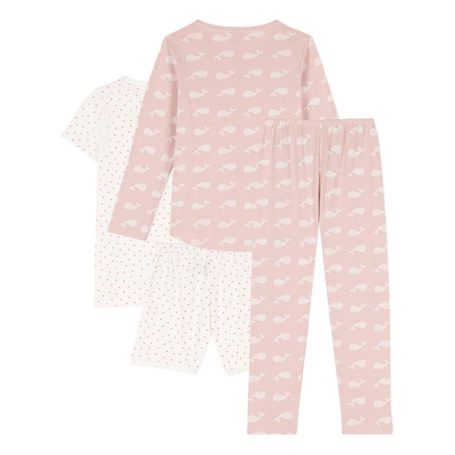Conjunto de pijama y pijama corto de algodón orgánico | Rosa