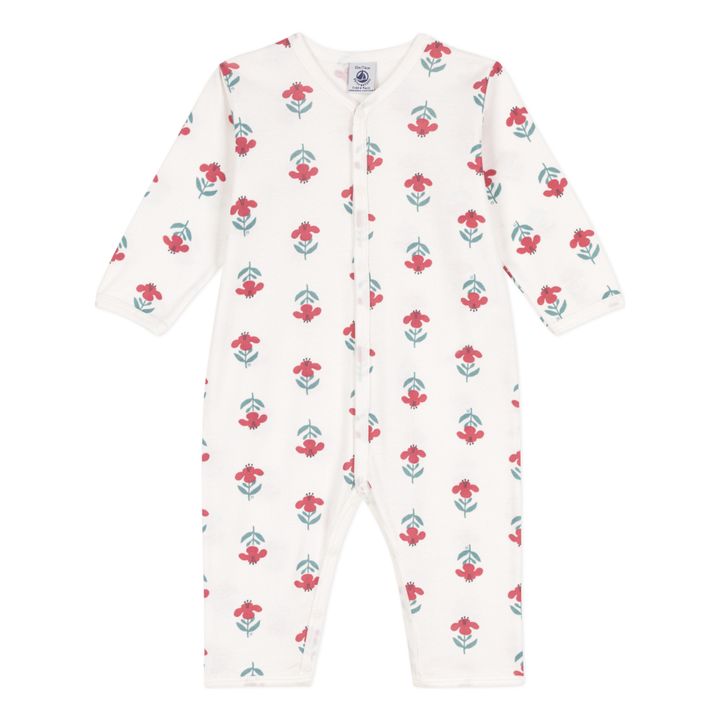 Floral Organic Cotton Footless Pajamas | Seidenfarben- Produktbild Nr. 0
