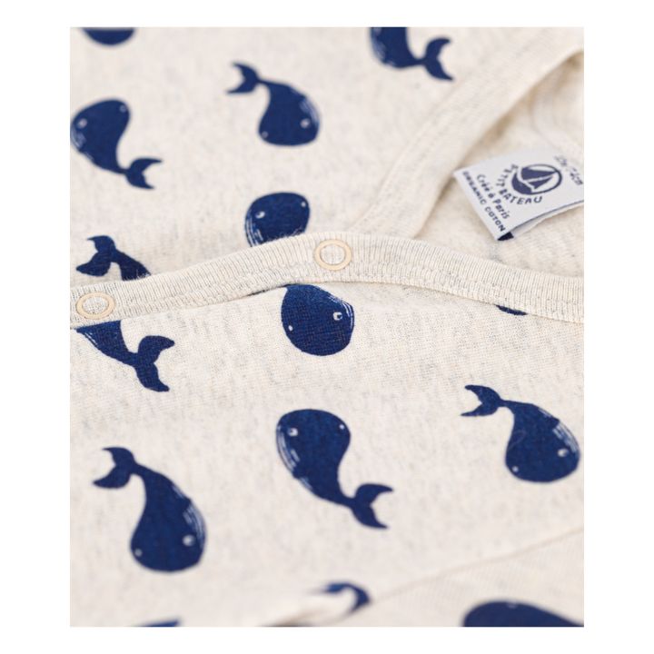Mono corto sin mangas de algodón orgánico Ballenas | Azul Marino- Imagen del producto n°1