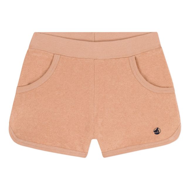 Shorts aus Frottee und Bio-Baumwolle | Altrosa