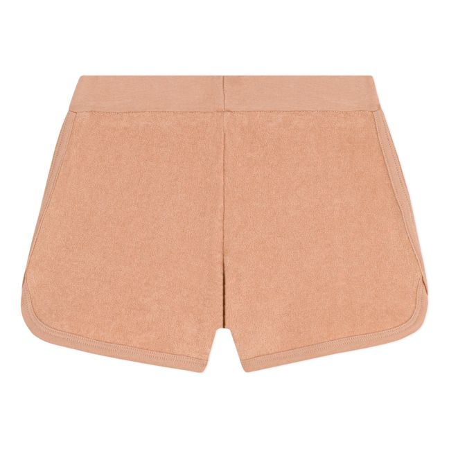 Shorts aus Frottee und Bio-Baumwolle | Altrosa