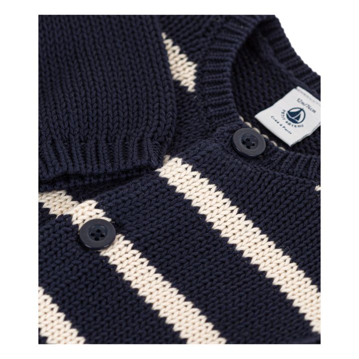 Striped Cotton Knit Cardigan | Azul Marino- Imagen del producto n°1