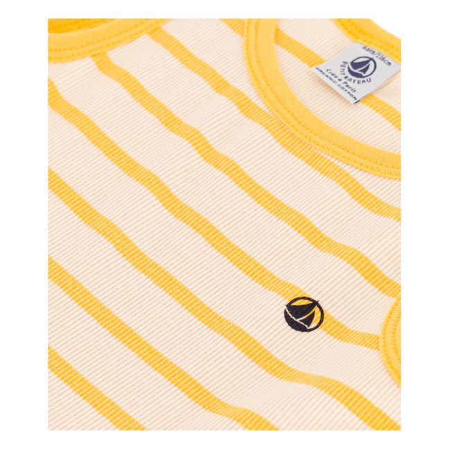 Robe Marinière Sans Manches Coton Bio | Jaune