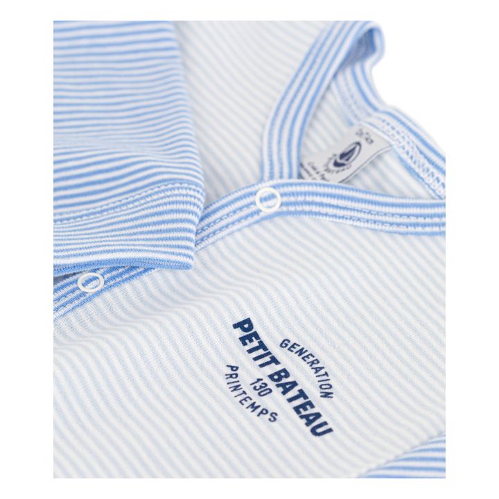 Pyjama ohne Füßchen Schlaf gut gerippt Bio-Baumwolle | Blau- Produktbild Nr. 1