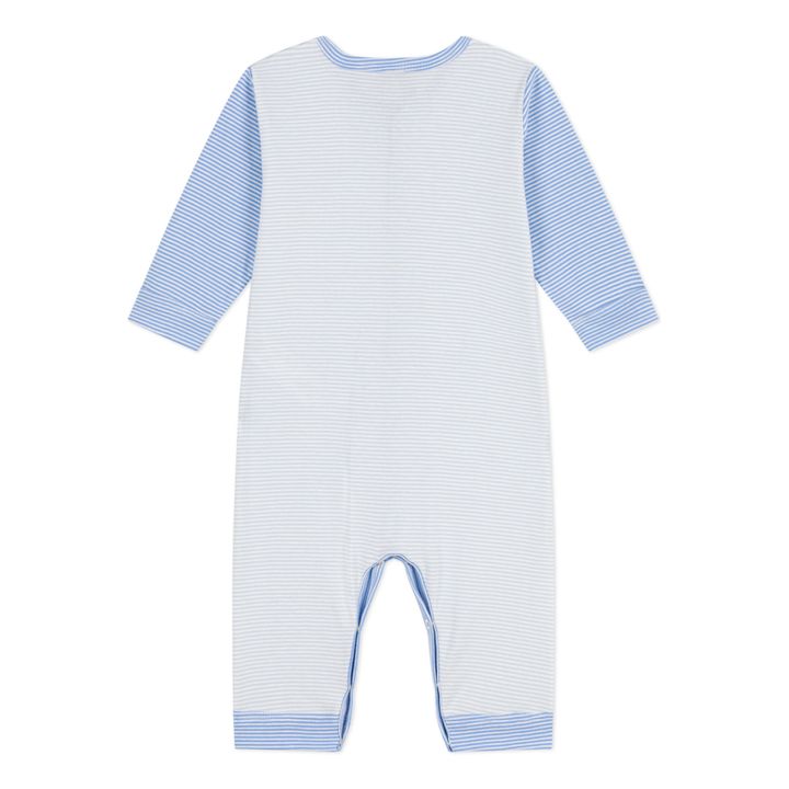 Pijama sin pies de algodón orgánico milrayas Dors-Bien | Azul- Imagen del producto n°2