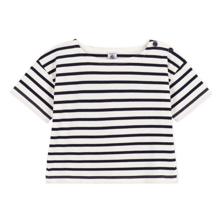 Camiseta de manga corta de algodón gruesa | Azul Marino- Imagen del producto n°0