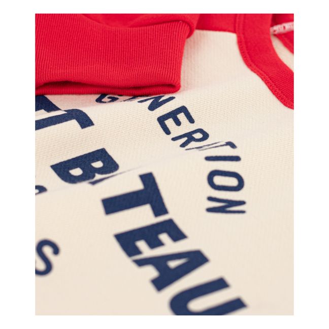 Sweatshirt en Molleton Brossé Coton Bio | Rouge
