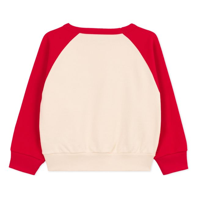 Sweatshirt aus gebürstetem Molton Bio-Baumwolle | Rot
