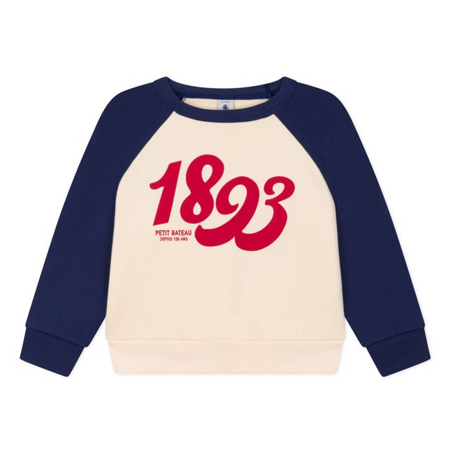 Sweatshirt aus gebürstetem Molton Bio-Baumwolle | Navy