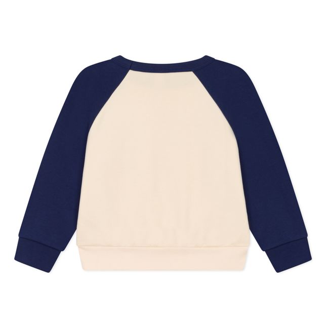 Organic Cotton Brushed Fleece Sweatshirt | Blu marino