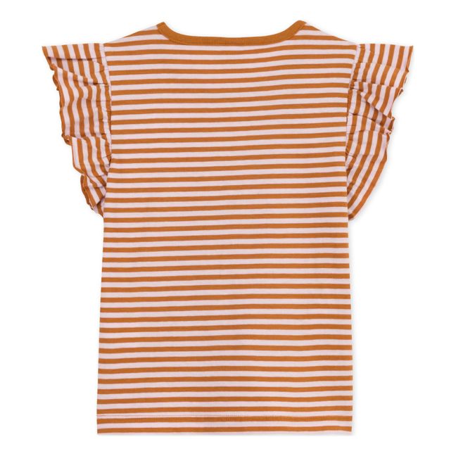 T-Shirt mit Rüschenärmeln Jersey | Orange