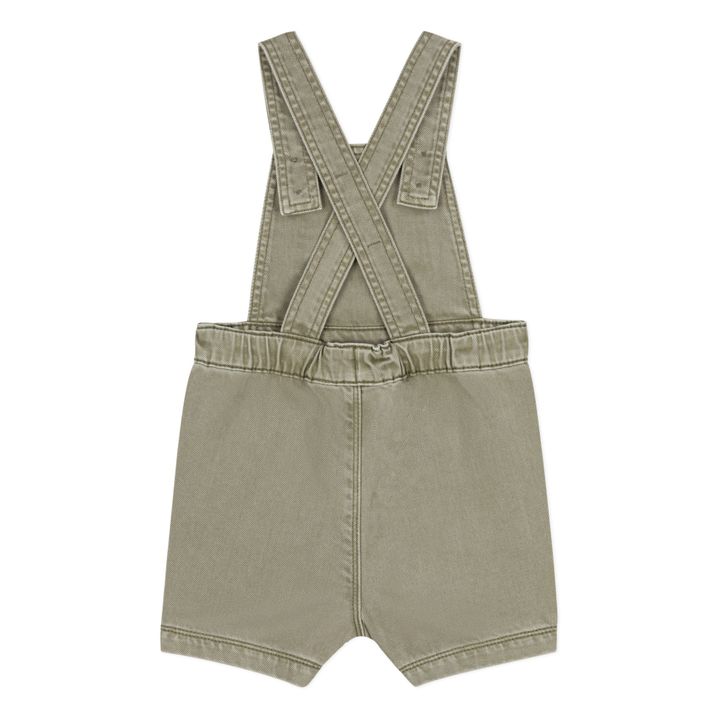 Denim Short Overalls | Khaki- Immagine del prodotto n°3