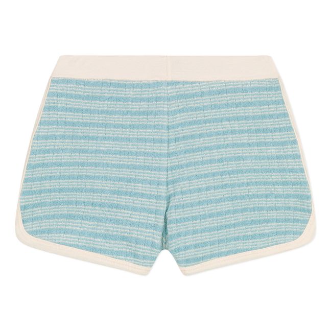 OrganicTerry Cloth Striped Shorts | Azul