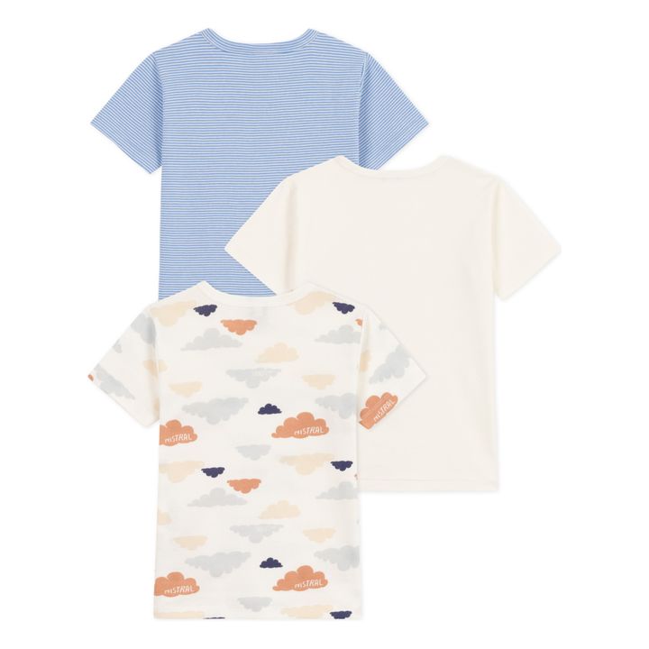 3er-Set T-Shirts mit kurzen Ärmeln Unis | Blau- Produktbild Nr. 2