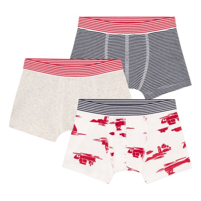 Organic Cotton Boxer Shorts - Set of 3 | Rojo