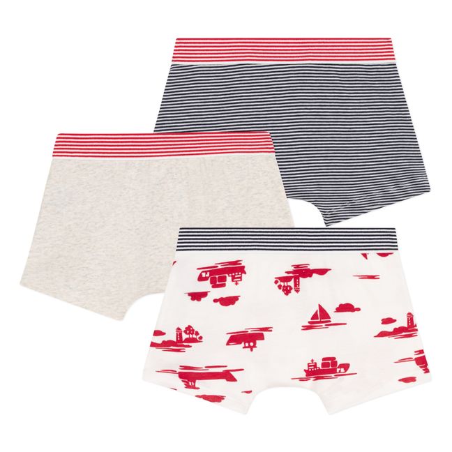 3er-Set Boxershorts aus Bio-Baumwolle | Rot