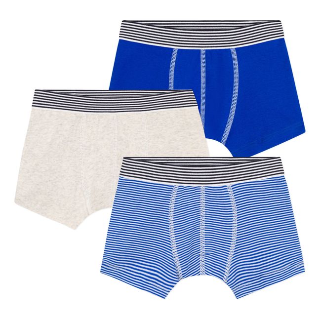 Organic Cotton Boxer Shorts - Set of 3 | Azul