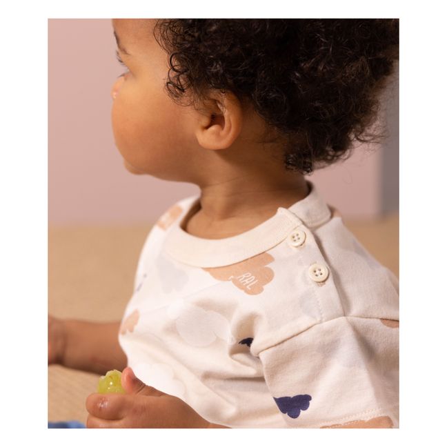 T-shirt Manches Courtes Imprimé en Jersey | Ecru