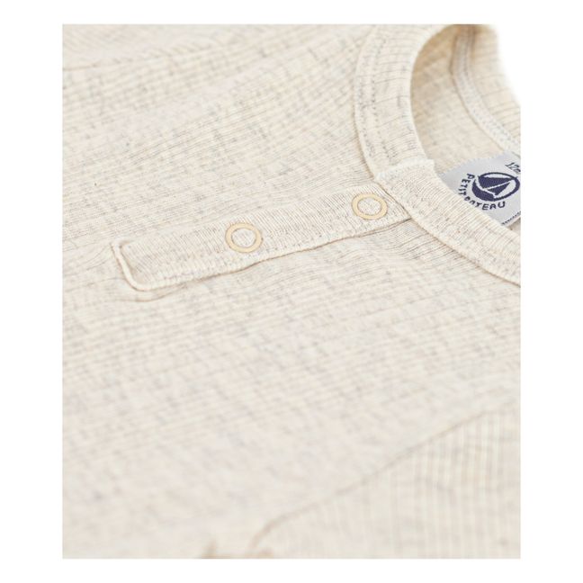 Organic Cotton Short Sleeve Babygrow | Beige