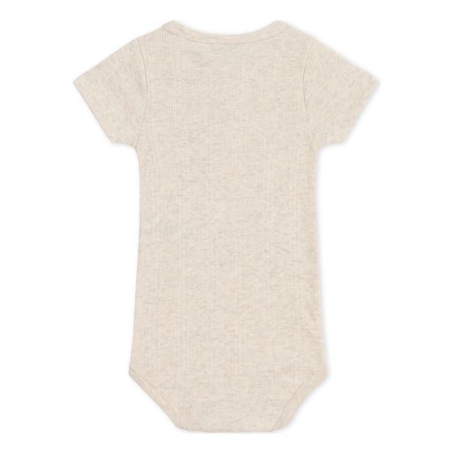 Organic Cotton Short Sleeve Babygrow | Beige