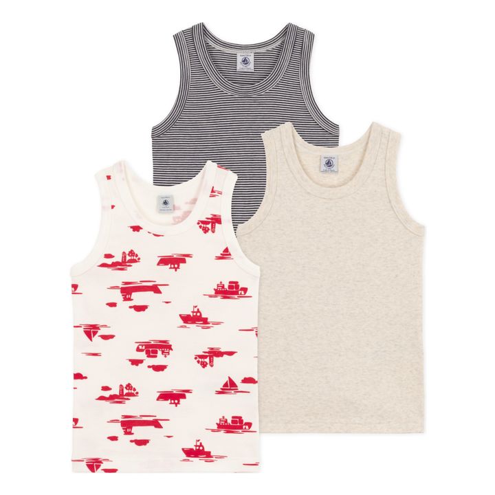 Le Havre Organic Cotton Tank Tops - Set of 5 | Red- Product image n°0