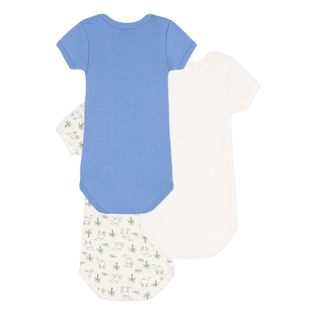 Pack of 3 Rib Knit Organic Cotton Onesies | Blue