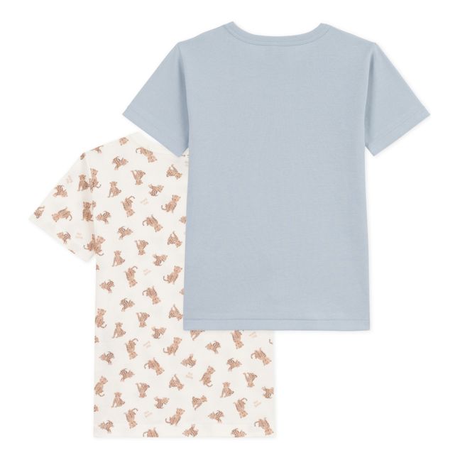 Lot 2 T-shirts Manches Courtes Léopards Coton Bio | Ecru