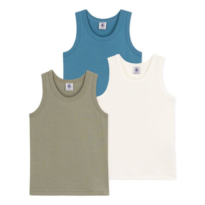 Lote de 3 camisetas de tirantes de algodón orgánico | Crudo- Imagen del producto n°0