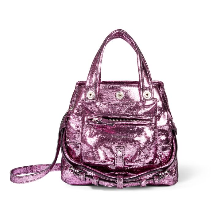 Billy Nano Lamé Goatskin Leather Handbag | Rosa- Imagen del producto n°0