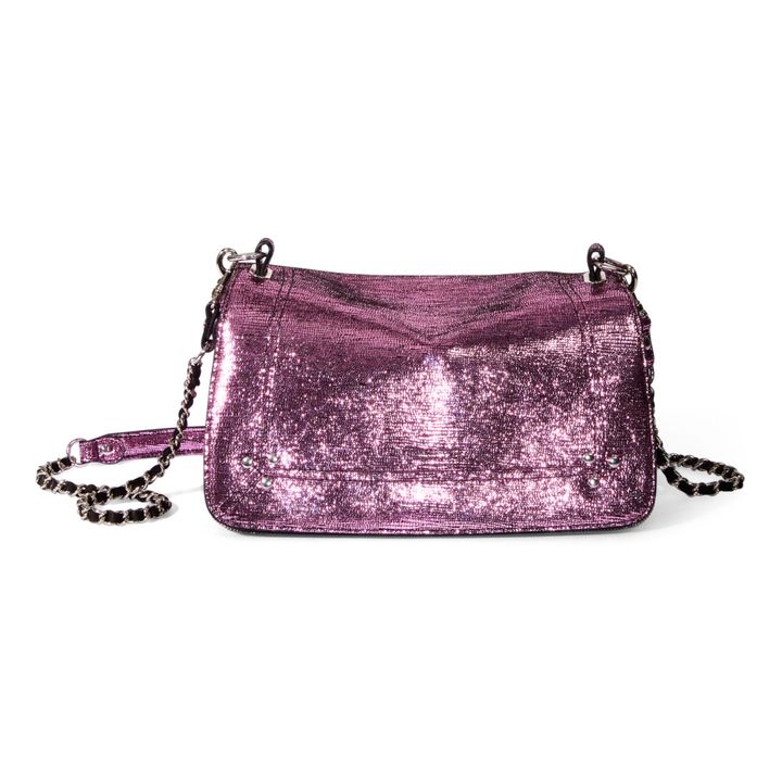 Bobi Goatskin Lamé Leather Handbag - S | Rosa- Imagen del producto n°0