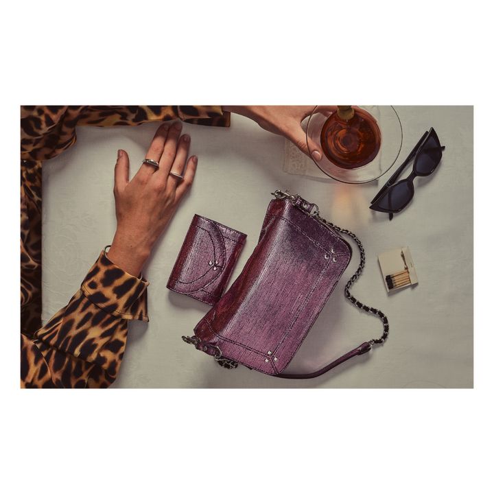 Bobi Goatskin Lamé Leather Handbag - S | Rosa- Imagen del producto n°2