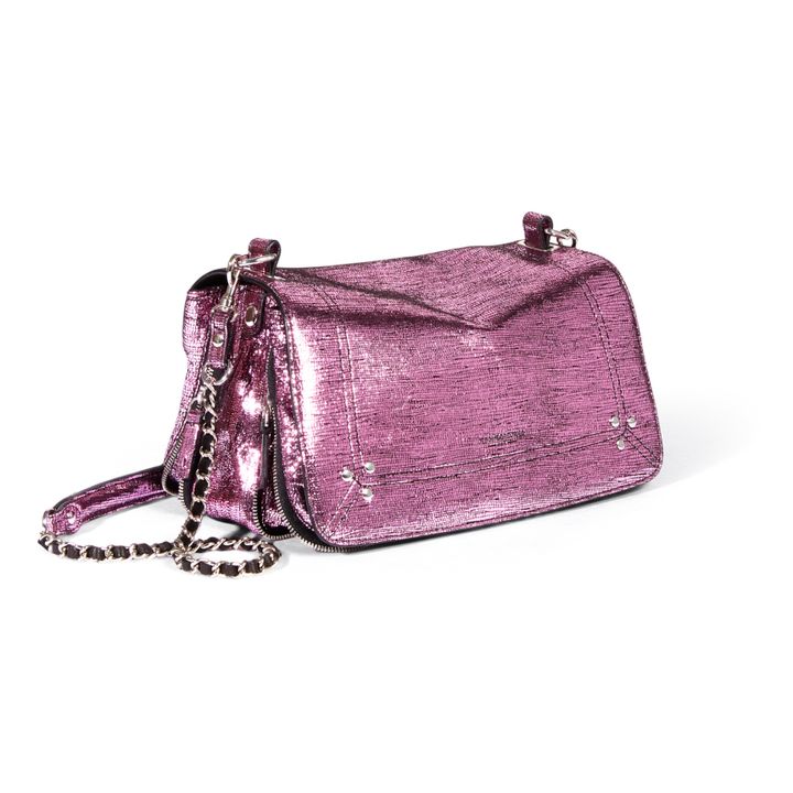 Bobi Goatskin Lamé Leather Handbag - S | Rosa- Imagen del producto n°3