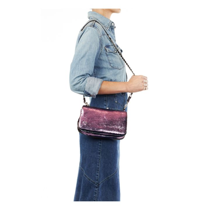 Bobi Goatskin Lamé Leather Handbag - S | Rosa- Imagen del producto n°5