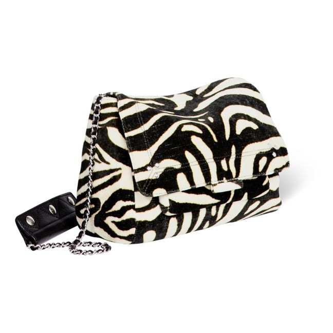 Lulu Zebra Print Handbag - M | Negro