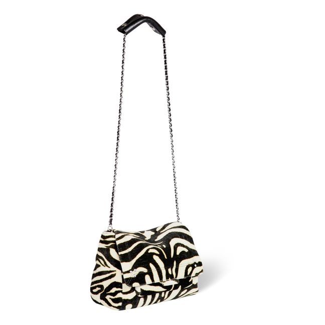Lulu Zebra Print Handbag - M | Negro