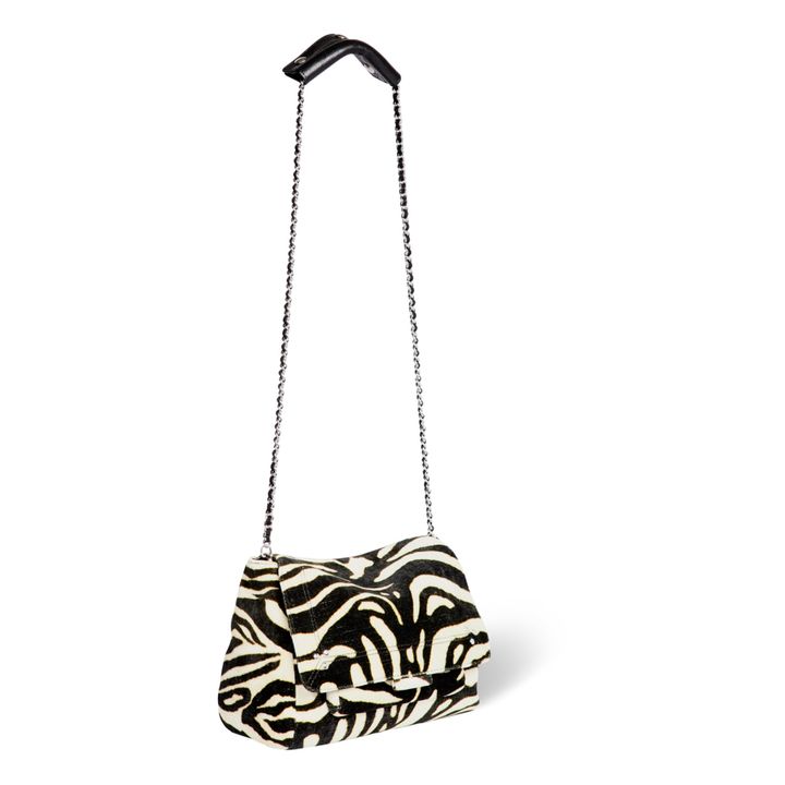 Lulu Zebra Print Handbag - M | Negro- Imagen del producto n°7