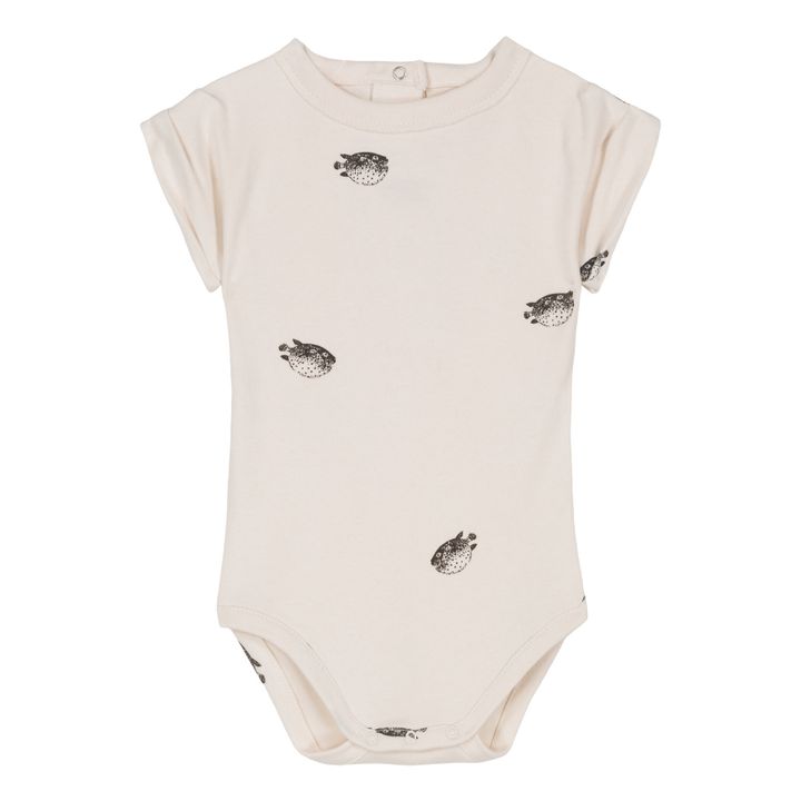 Studio Bohème - Bama Organic Cotton Leotard with Fish Print - Ecru ...