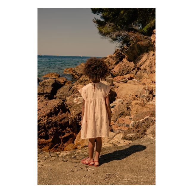 Vestido Cousine de algodón con estampado de estrellas | Rosa Palo