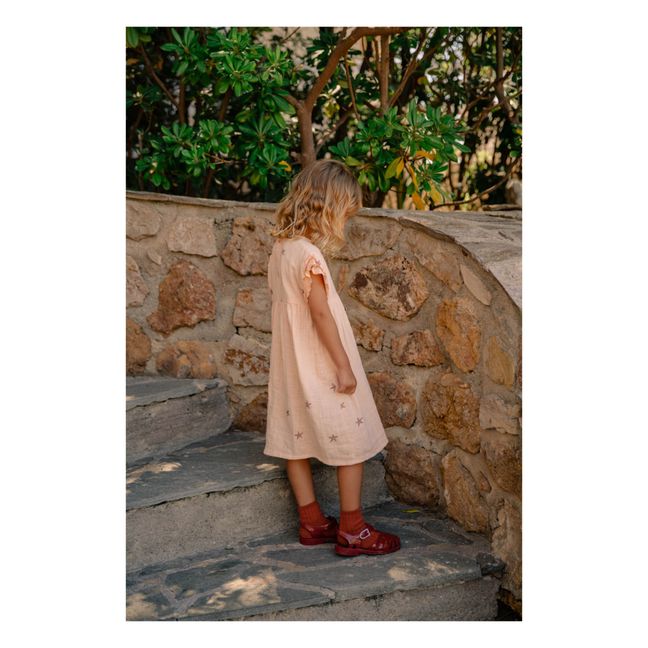 Vestido Cousine de algodón con estampado de estrellas | Rosa Palo