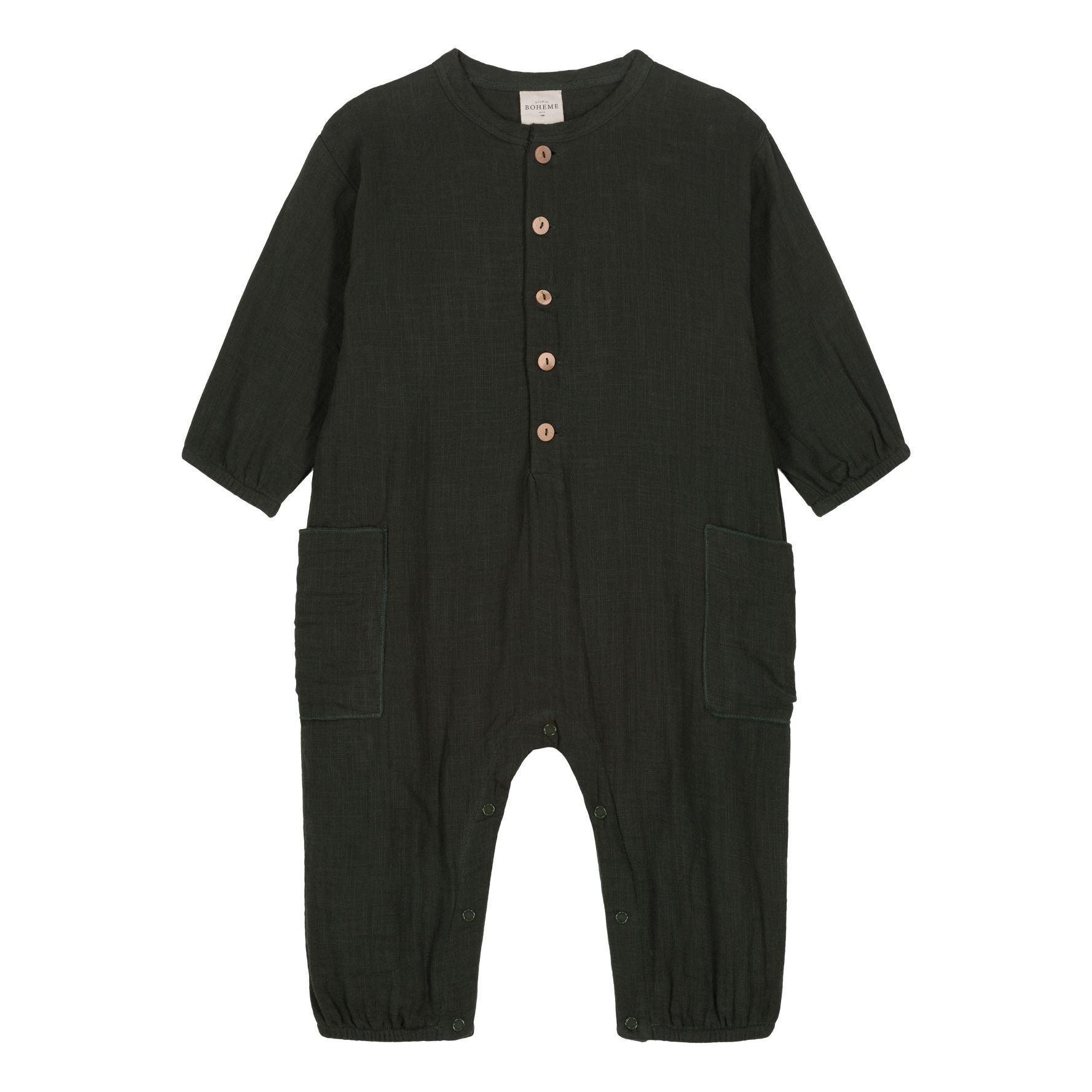 Studio Bohème - Big Papi Cotton Gauze Jumpsuit - Dark green