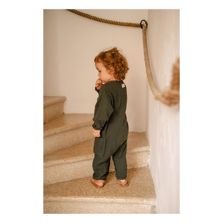 Petite Olive Long Sleeve Knitted Jumpsuit