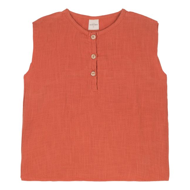Camiseta sin mangas de algodón | Naranja