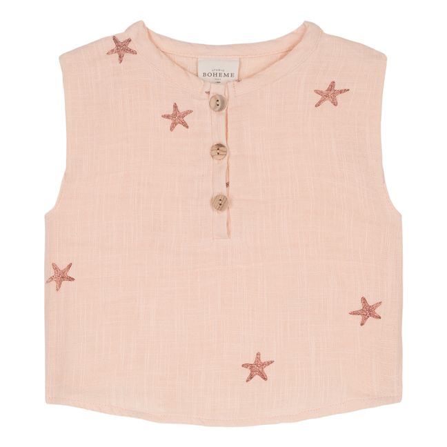 Camiseta sin mangas con estampado de estrellas de mar | Rosa Palo